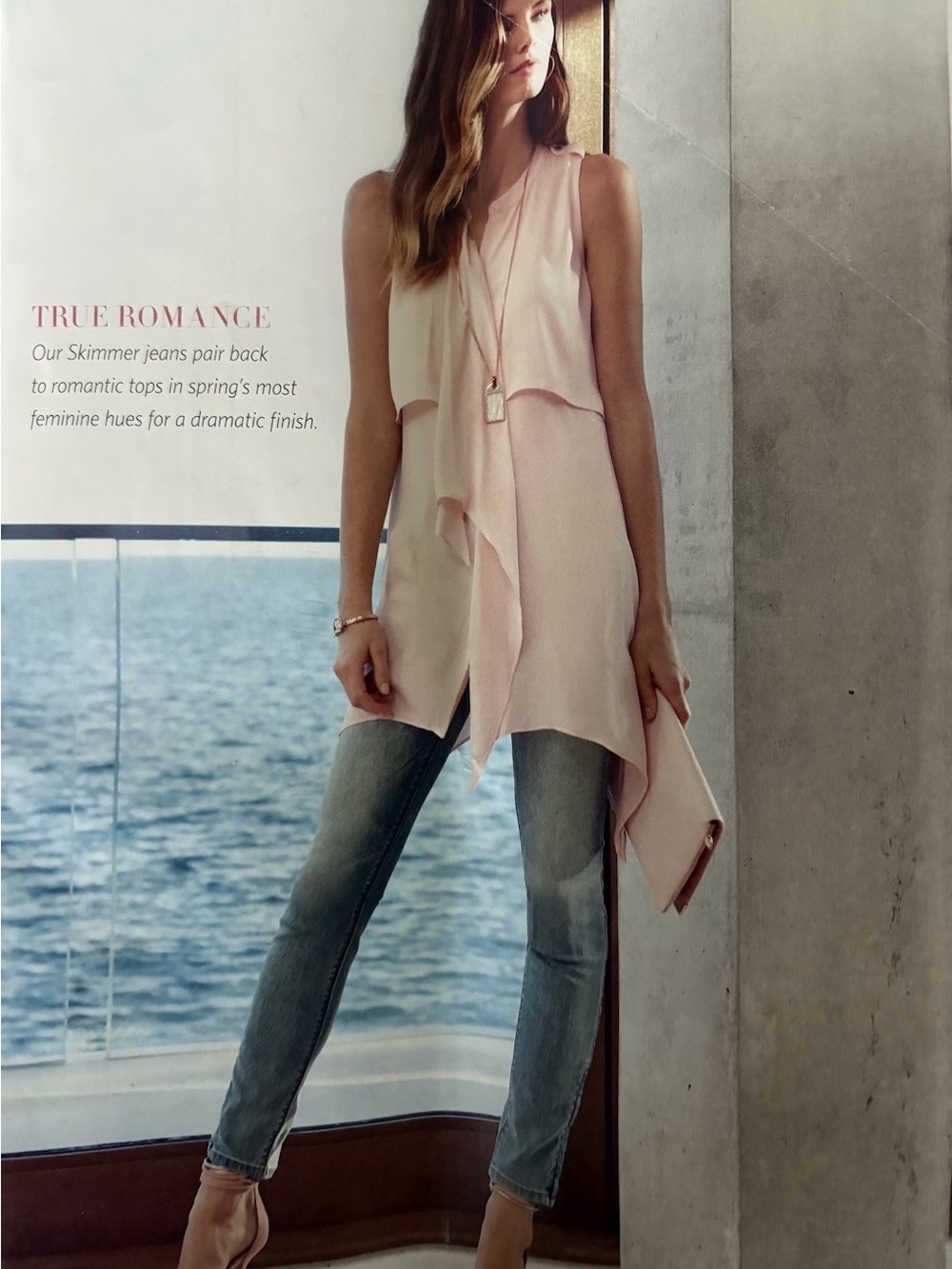 NWT WHBM Peach Sleeveless Drape Tunic - Size Medium